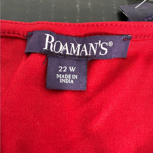 Roaman’s Red and Gold Paisley Top Size 22W NEW - Picture 3 of 12